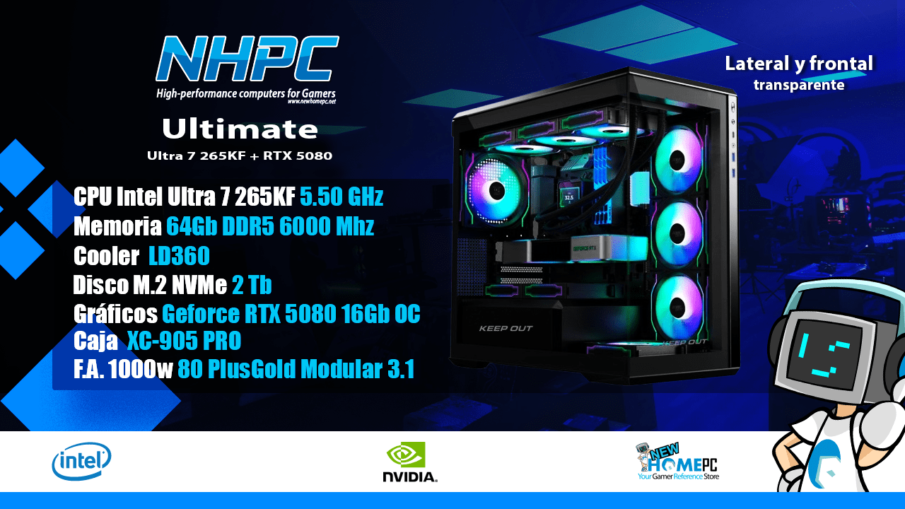 PC gaming NHPC Ultimate Intel Ultra 7 265KF - RTX 5080 - 2TB - 64GB